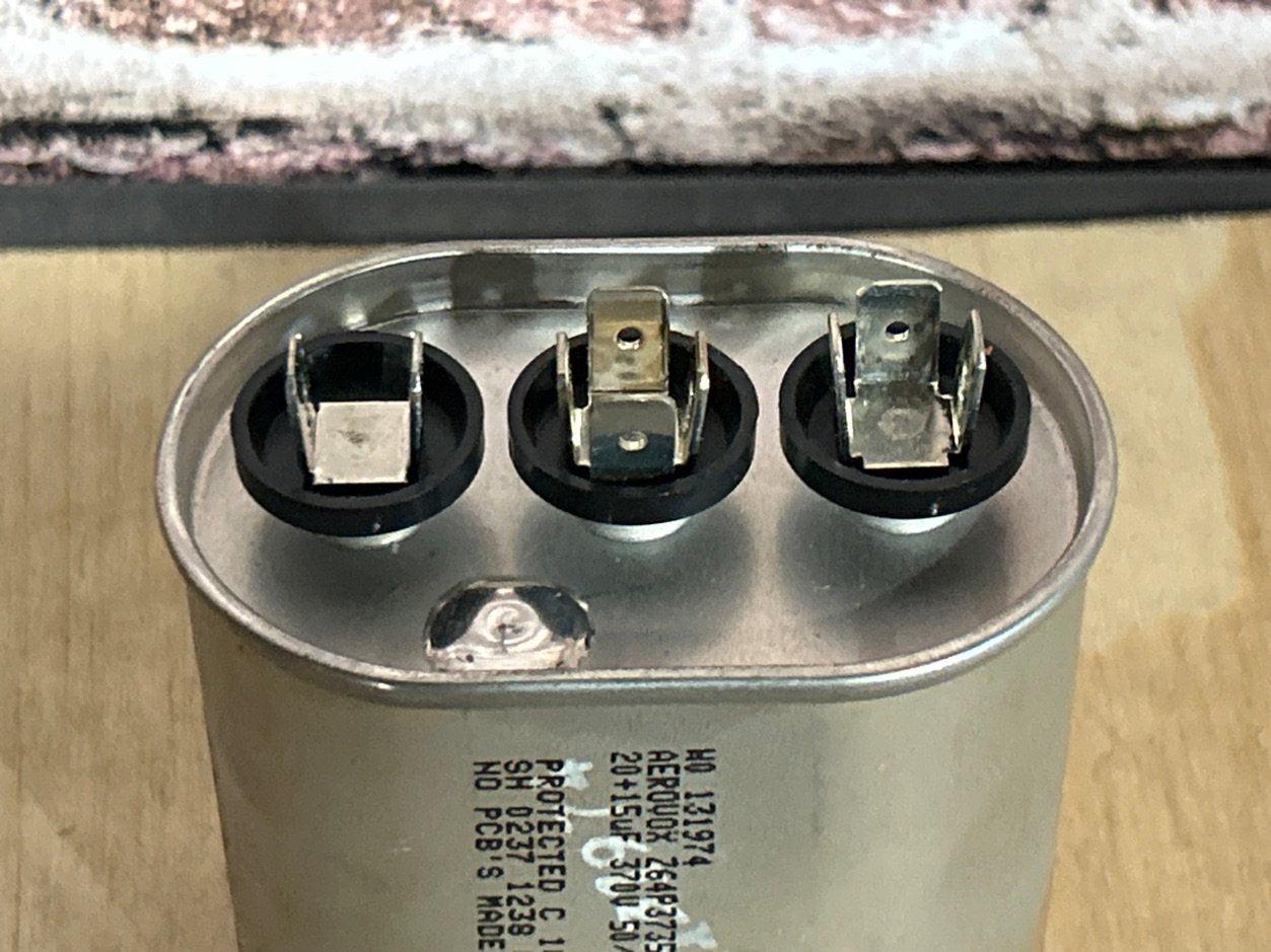 370 Vac, 20+15MFD 50/60 Hz, Oval Capacitor