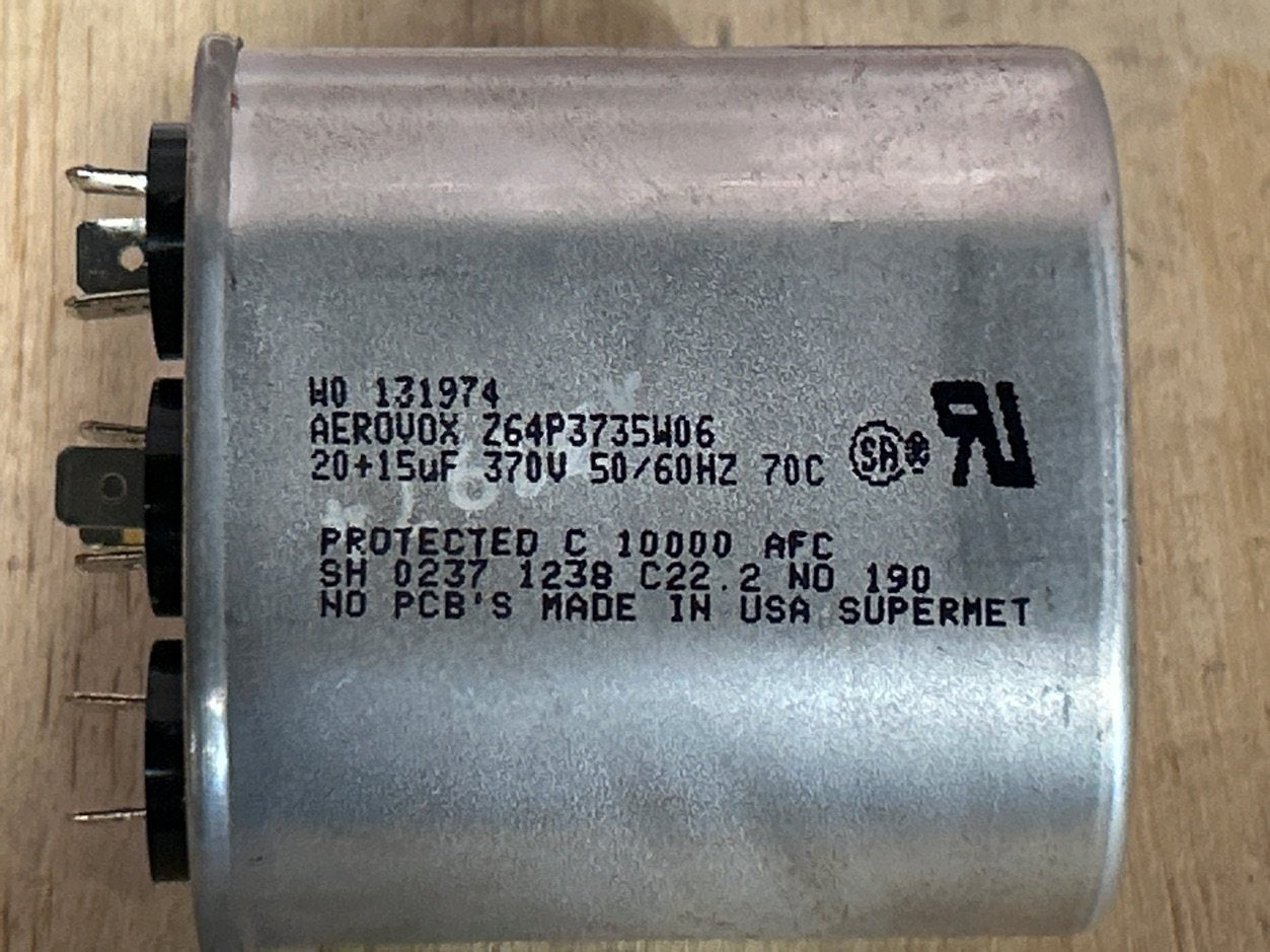 370 Vac, 20+15MFD 50/60 Hz, Oval Capacitor