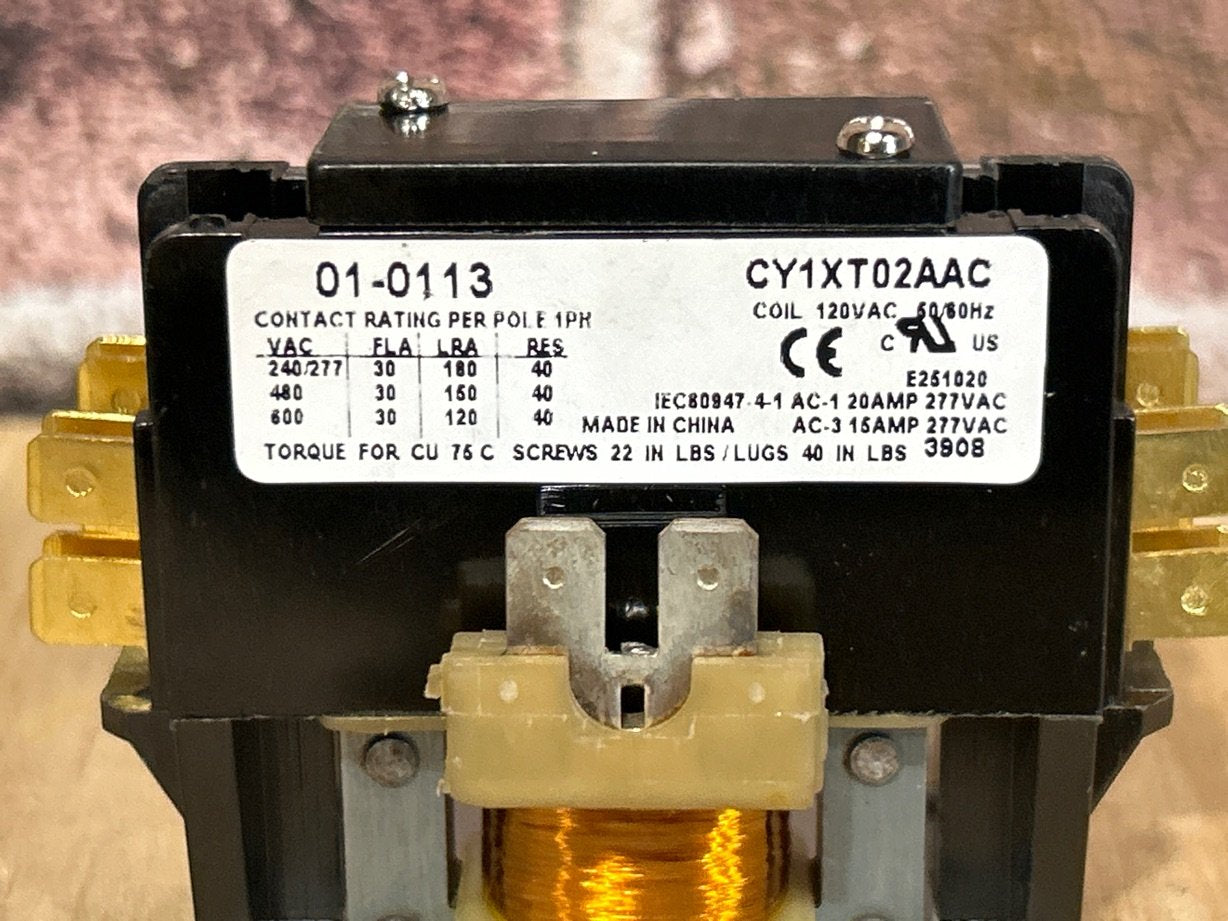 120 V, 50/60 Hz, 1 Pole Contactor