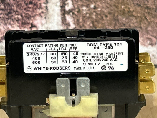 208/240 V, 50/60 Hz, 1 Pole Contactor
