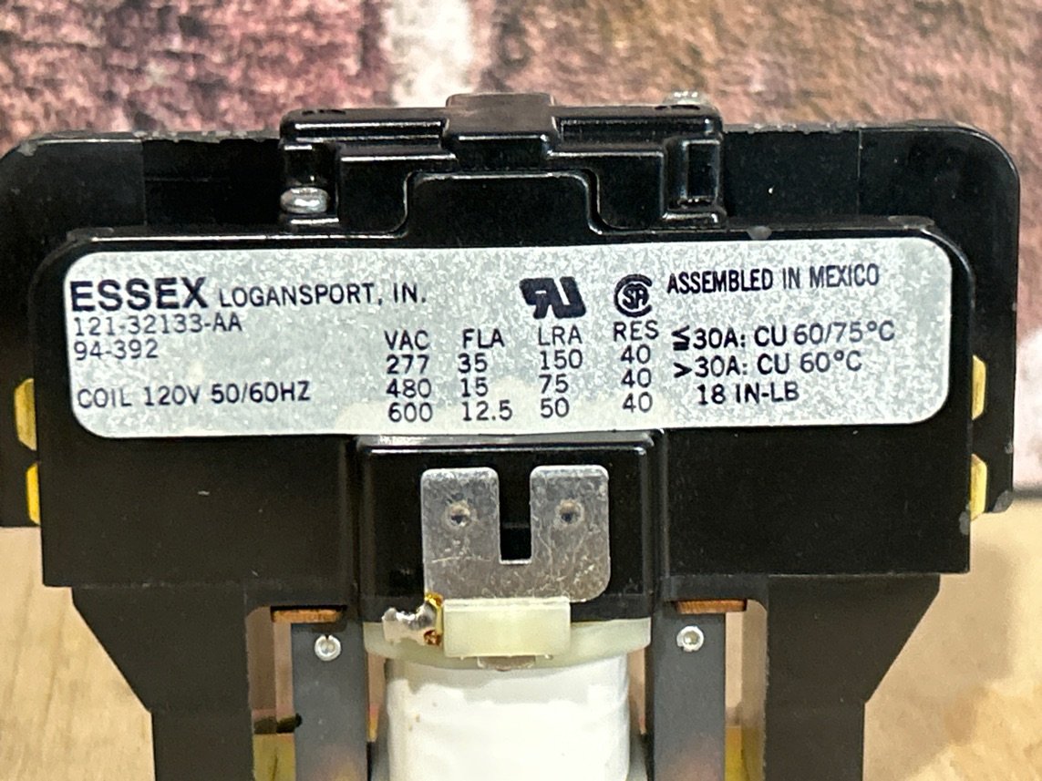 120 V, 50/60 Hz, 1 Pole Contactor