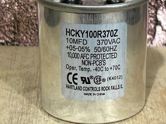 370 Vac, 10MFD 50/60 Hz, Round Capacitor