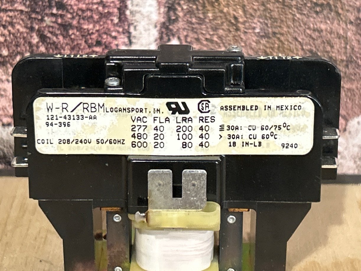 208/240 V, 50/60 Hz, 40 Amps 1 Pole Contactor
