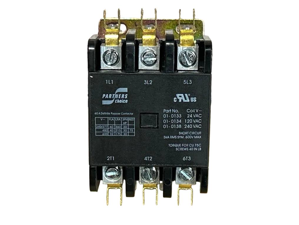 240 V, 50/60 Hz, 60 Amps 3 Pole Contactor