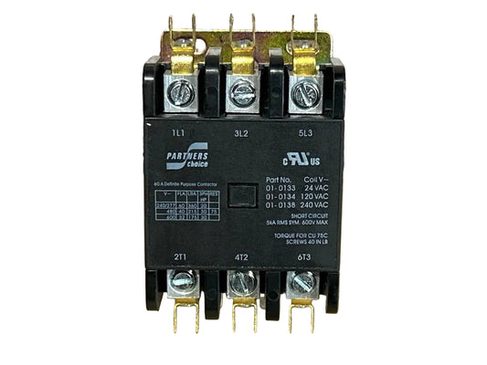 240 V, 50/60 Hz, 60 Amps 3 Pole Contactor