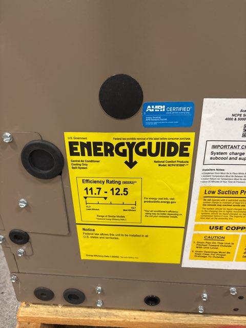 1.5 Ton Single-Stage Through-The-Wall Split-System Air Conditioner 208-230/60/1 R410A 12.5 SEER2