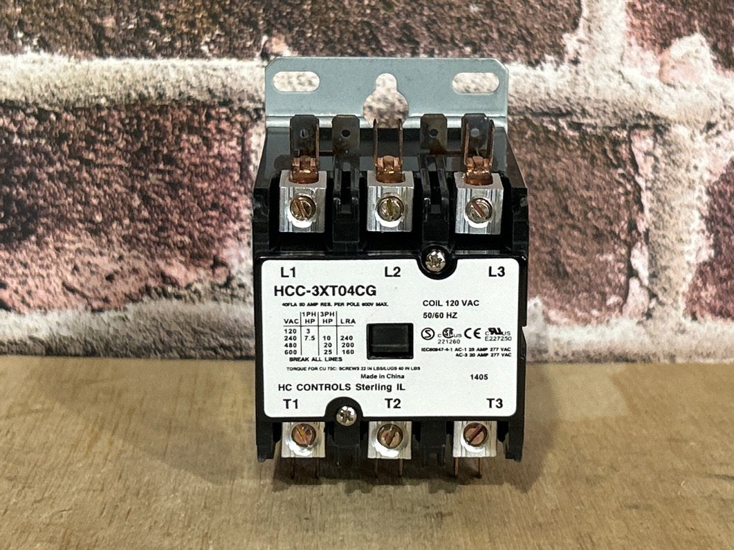 120 V, 50/60 Hz, 40 Amps 3 Pole Contactor