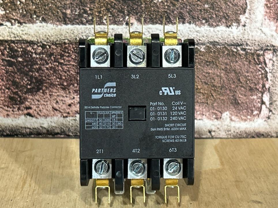 120 V, 50/60 Hz, 60 Amps 3 Pole Contactor