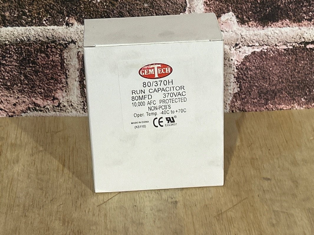 370 Vac, 80MFD 50/60 Hz, Oval Capacitor