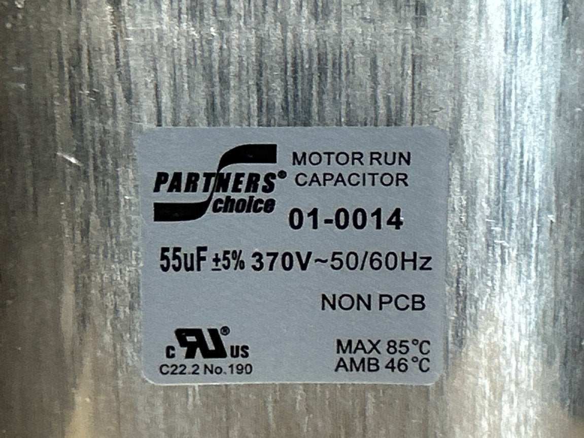 370 Vac, 55MFD 50/60 Hz, Oval Capacitor