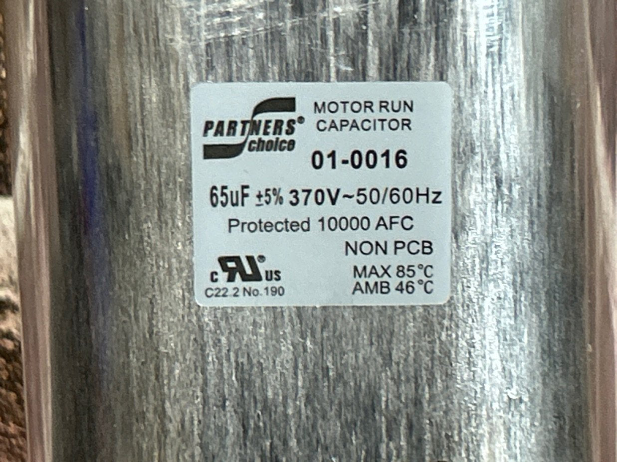 370 Vac, 65MFD 50/60 Hz, Oval Capacitor