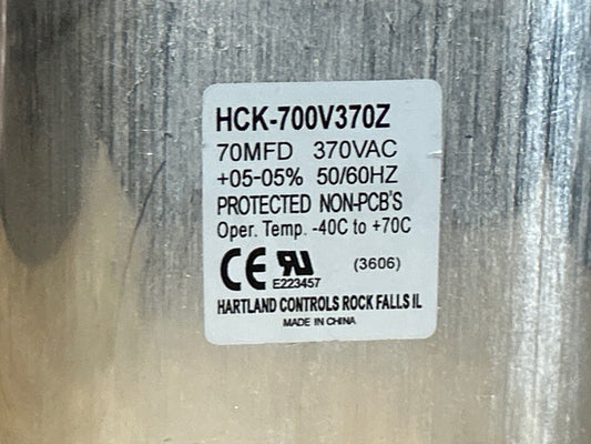 370 Vac, 70MFD 50/60 Hz, Oval Capacitor