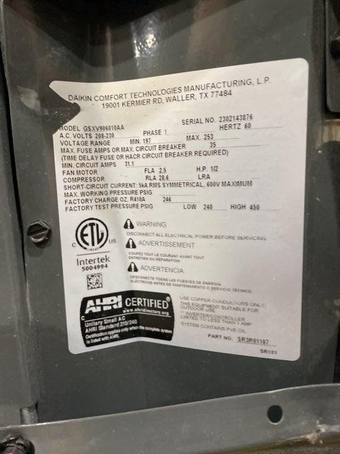 5 Ton Inverter Split-System Communicating Air Conditioner 208-230/60/1 R410A 19.5 SEER2