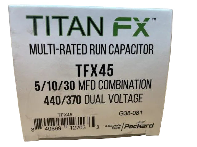 370/440 Vac, 45 MFD (5/10/30), 50/60 Hz, Multi-Rated Round Capacitor