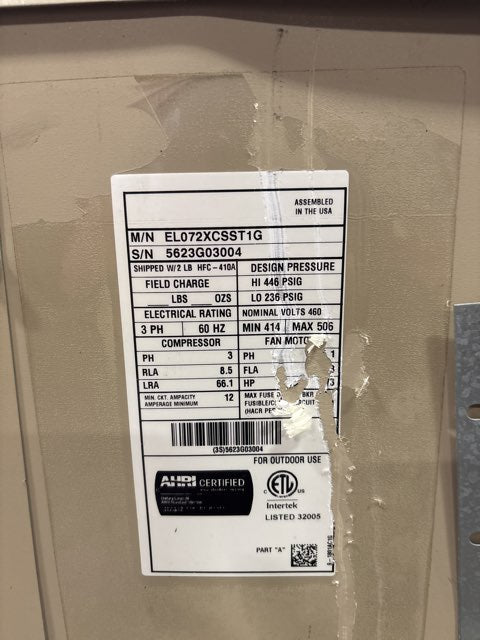 6 Ton Two-Stage Split-System Air Conditioner 460/60/3 R410A 12 EER