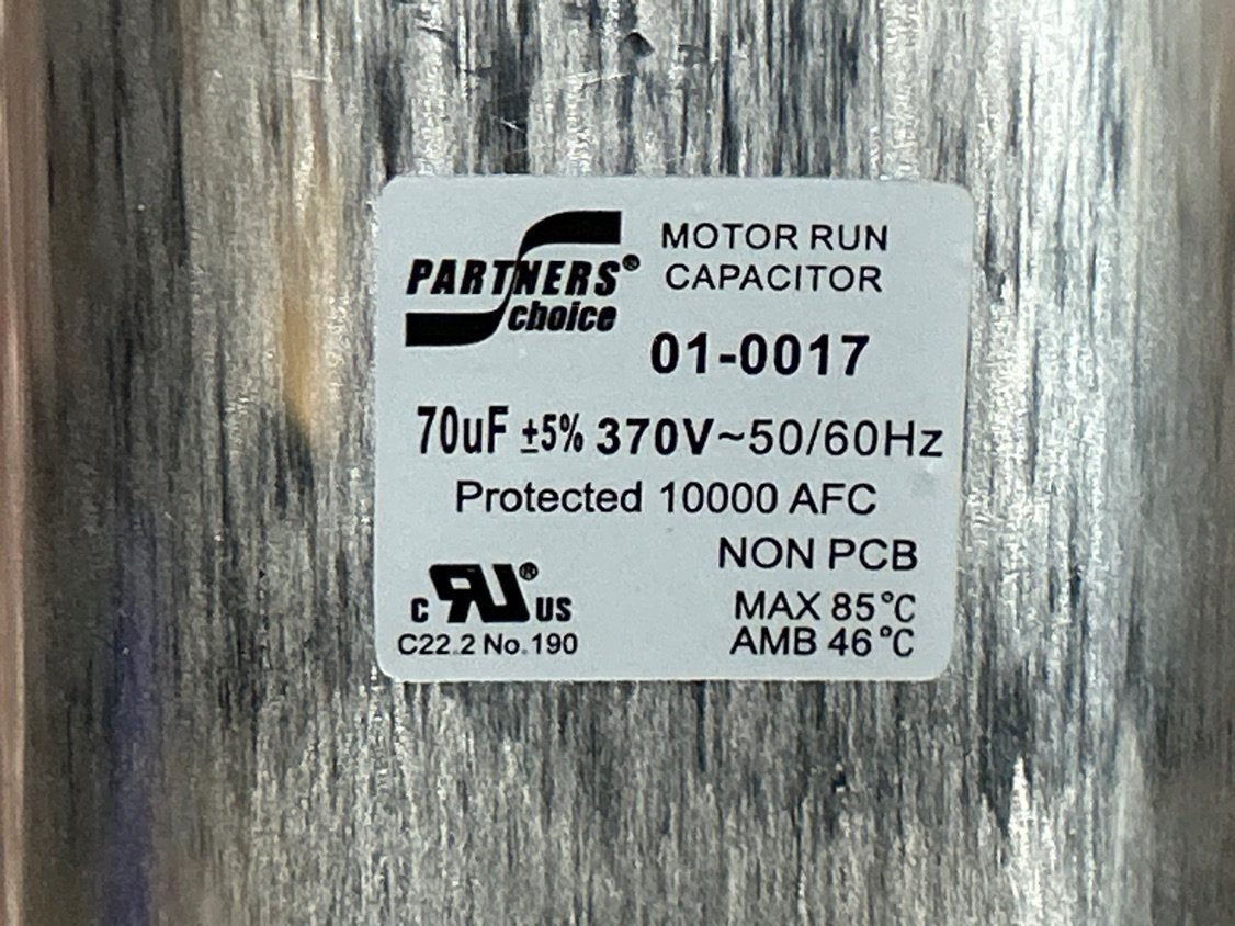 370 Vac, 70MFD 50/60 Hz, Oval Capacitor