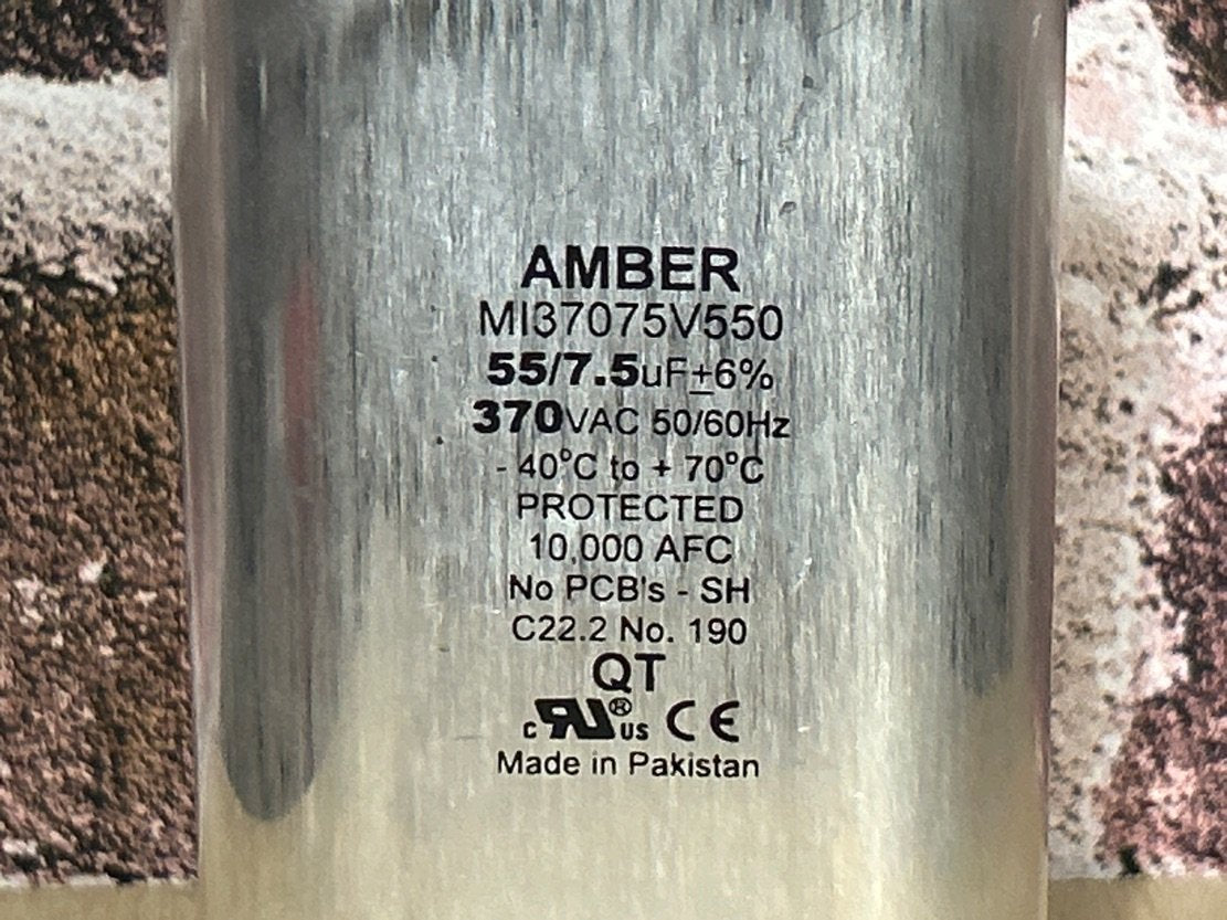370 Vac, 55+7.5MFD 50/60 Hz, Oval Capacitor