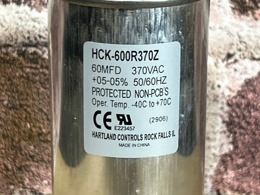 370 Vac, 60MFD 50/60 Hz, Round Capacitor