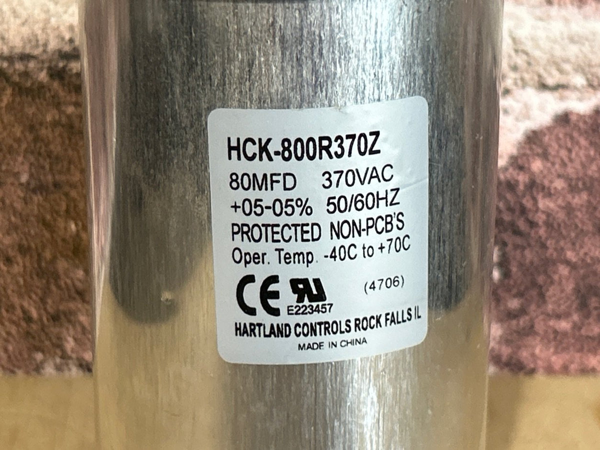 370 Vac, 80MFD 50/60 Hz, Round Capacitor