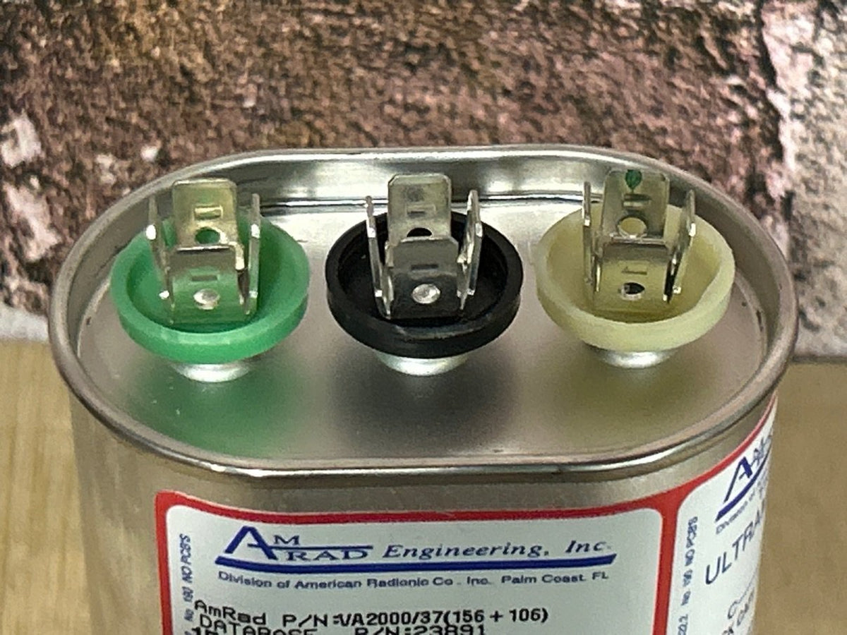 370 Vac, 15+10MFD 50/60 Hz, Oval Capacitor