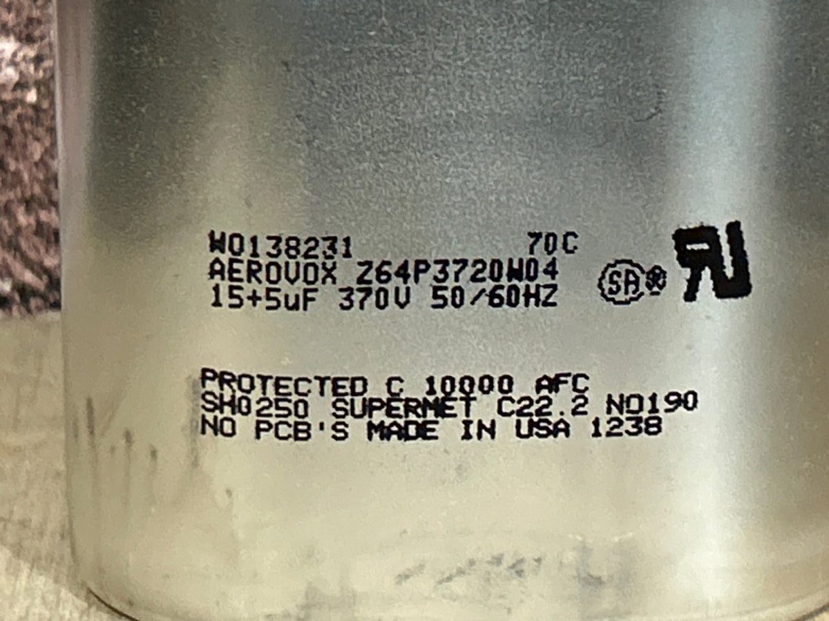 370 Vac, 15+5MFD 50/60 Hz, Oval Capacitor
