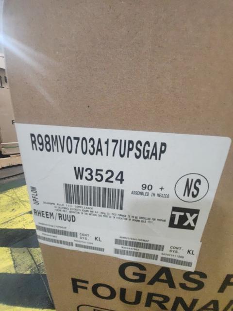 70,000 BTU Low NOx Modulating Upflow ECM Var Spd Communicating Gas Furnace 98% 115/60/1 CFM: 1109
