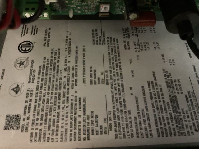 98,000 BTU Low NOx 2-Stg Multiposition ECM Var Spd Communicating Gas Furnace 96% 115/60/1 CFM: 1320