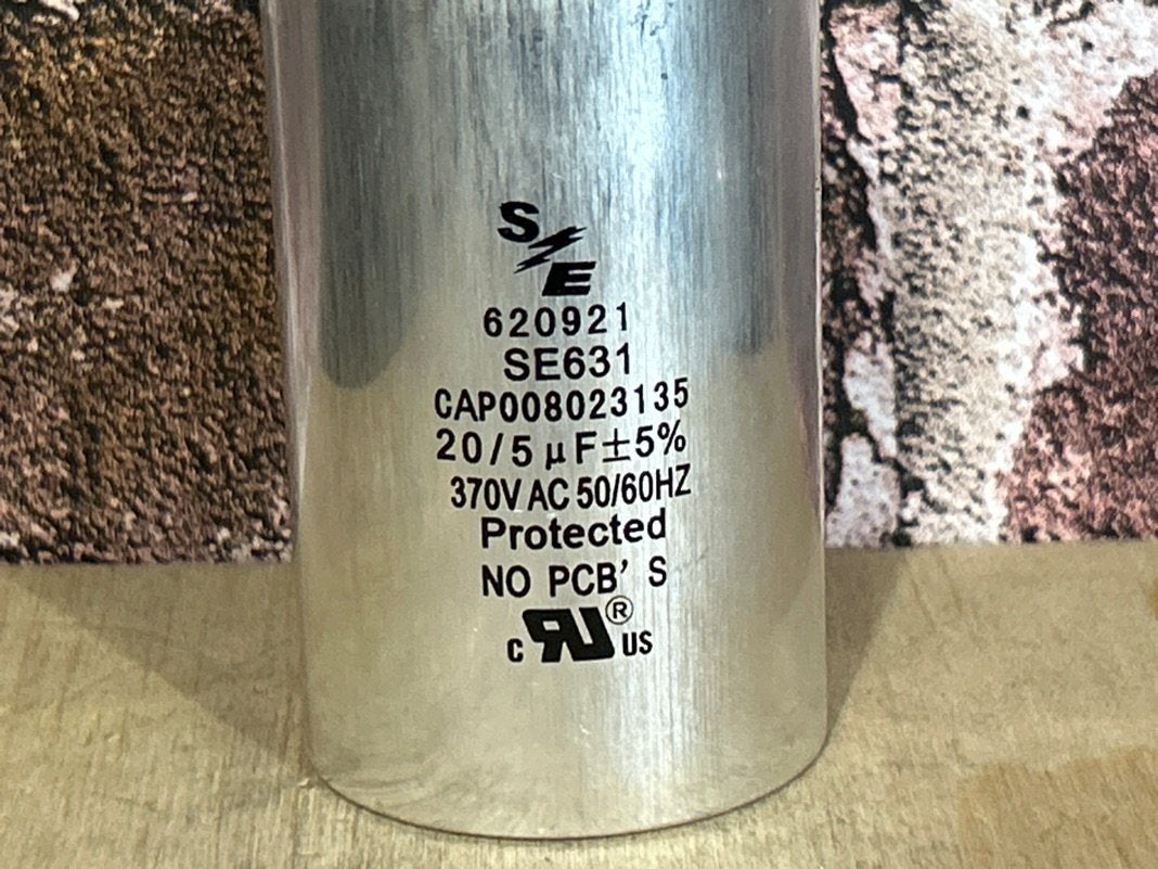 370 Vac, 20+5MFD 50/60 Hz, Round Capacitor