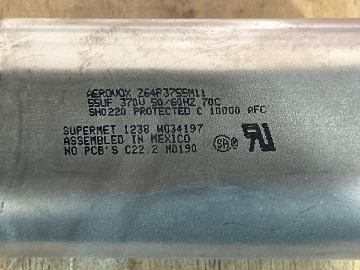 370 Vac, 55MFD 50/60 Hz, Oval Capacitor