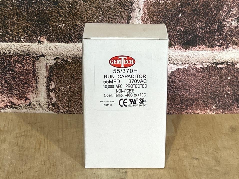 370 Vac, 55MFD 50/60 Hz, Oval Capacitor