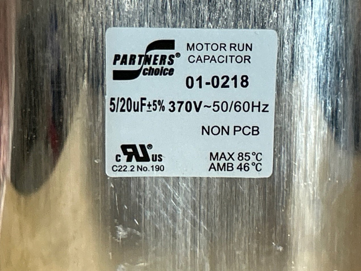 370 Vac, 20+5MFD 50/60 Hz, Oval Capacitor