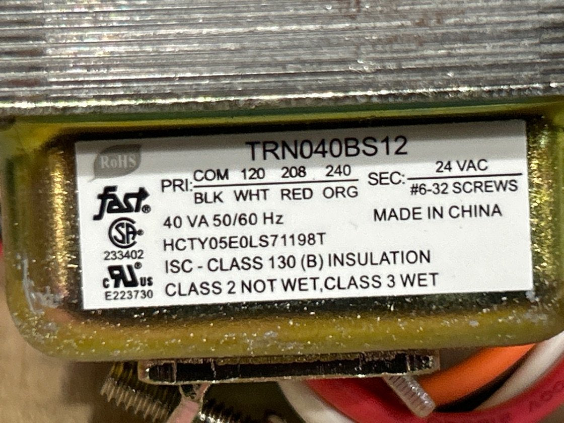 120/208/240/24 V, 50/60 Hz, 40VA Transformer
