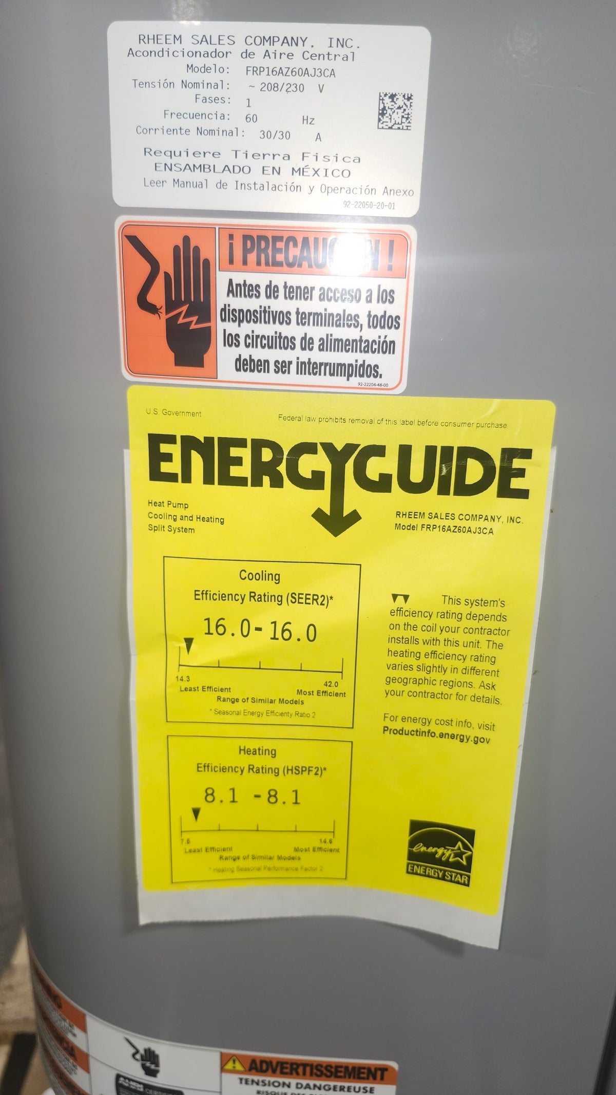 5 Ton Three-Stage Split-System Communicating Compatible Heat Pump 208-230/60/1 R410A 16 SEER2