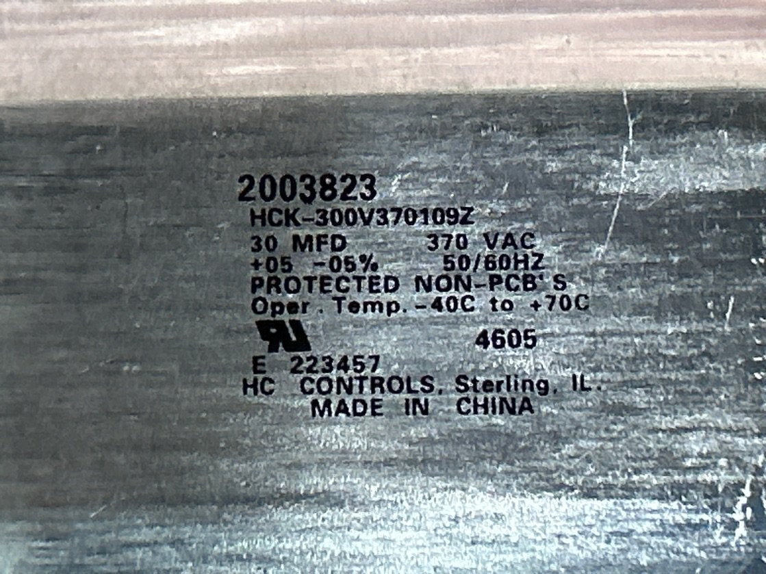 370 Vac, 30MFD 50/60 Hz, Oval Capacitor