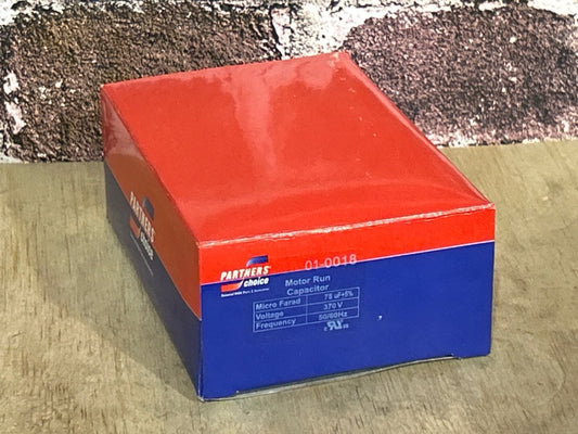 370 Vac, 75MFD 50/60 Hz, Oval Capacitor