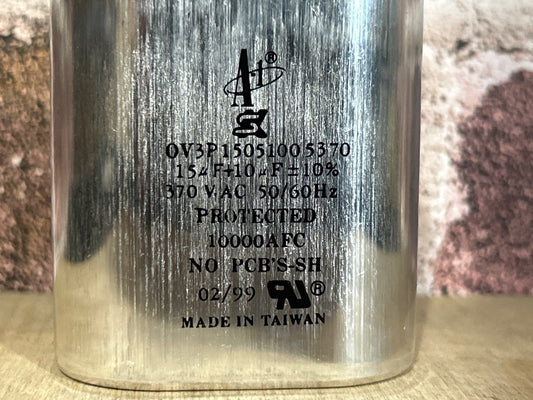 370 Vac, 15+10MFD 50/60 Hz, Oval Capacitor