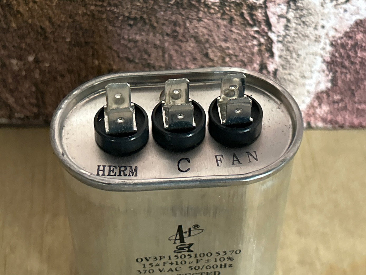 370 Vac, 15+10MFD 50/60 Hz, Oval Capacitor