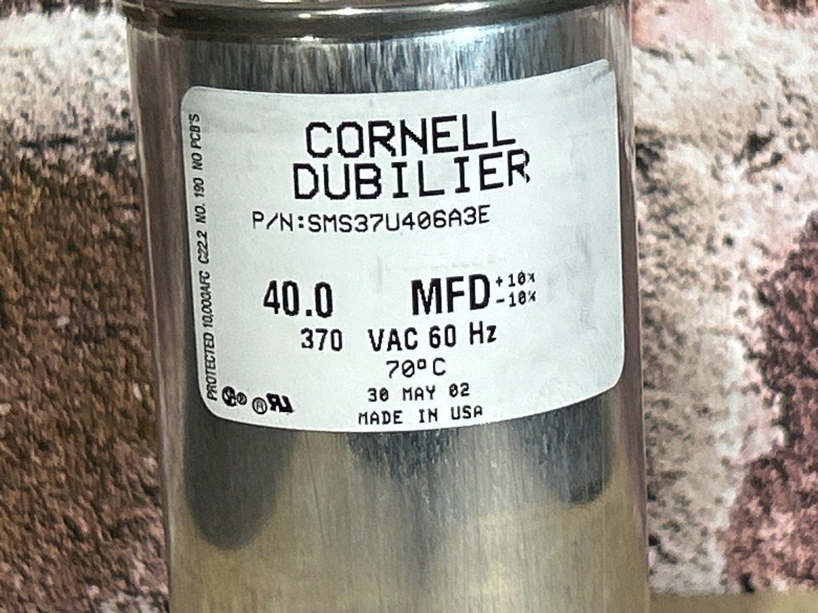 370 Vac, 40MFD 50/60 Hz, Round Capacitor