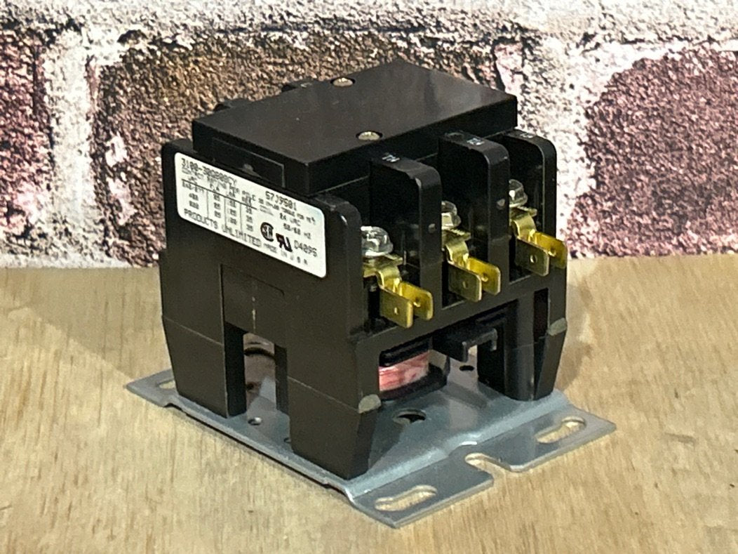 24 V, 50/60 Hz, 25 Amps 3 Pole Contactor