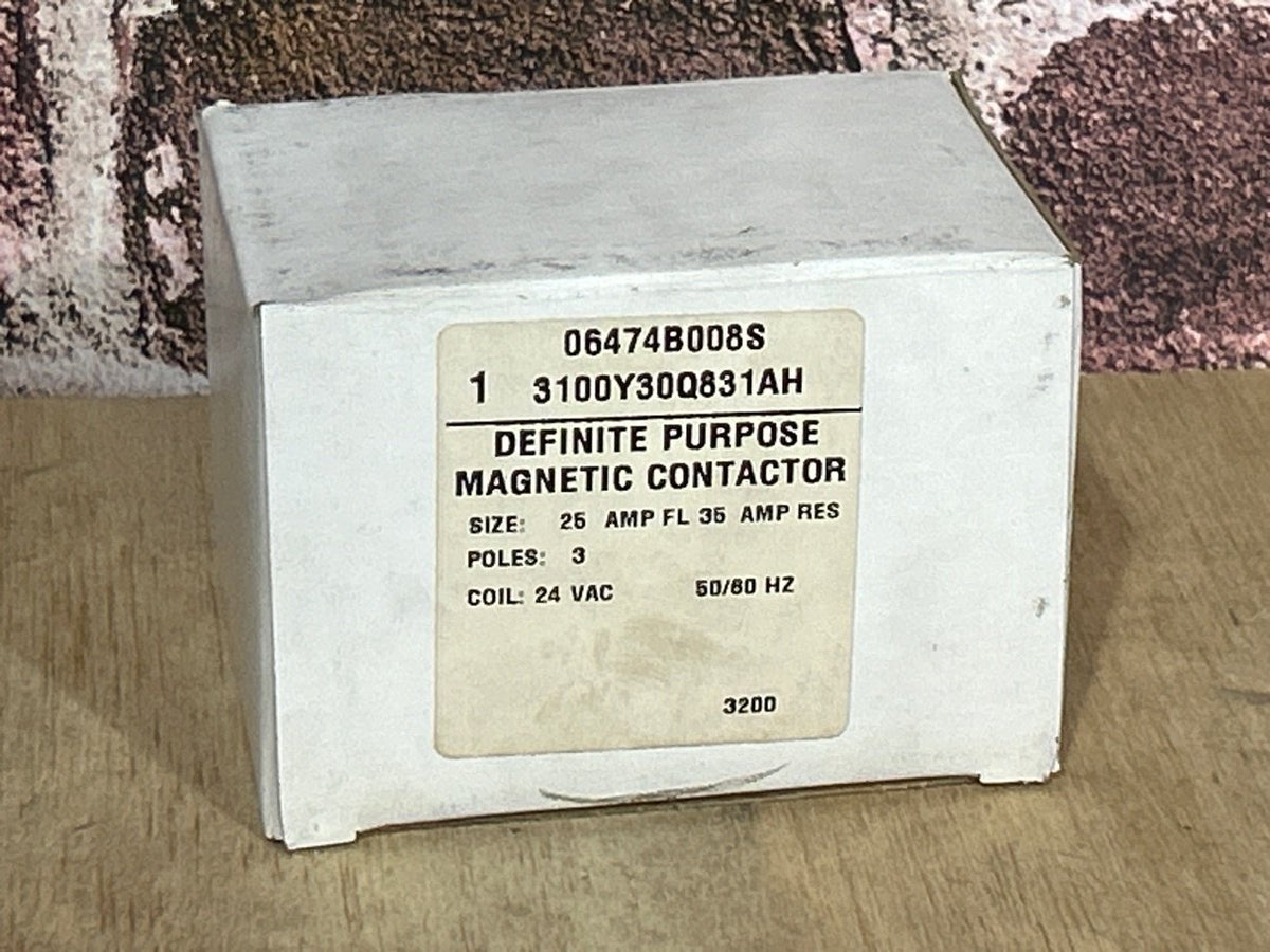 24 V, 50/60 Hz, 25 Amps 3 Pole Contactor