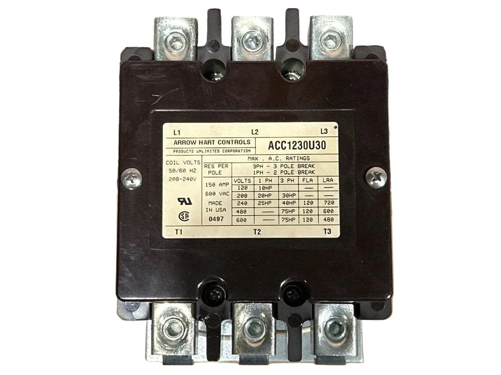 208/240 V, 50/60 Hz, 120 Amps 3 Pole Contactor