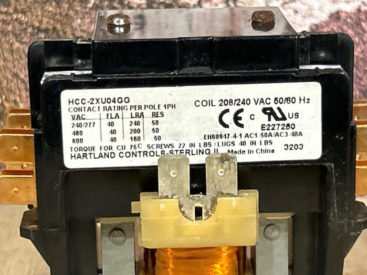 208/240 V, 50/60 Hz, 40 Amps 2 Pole Contactor