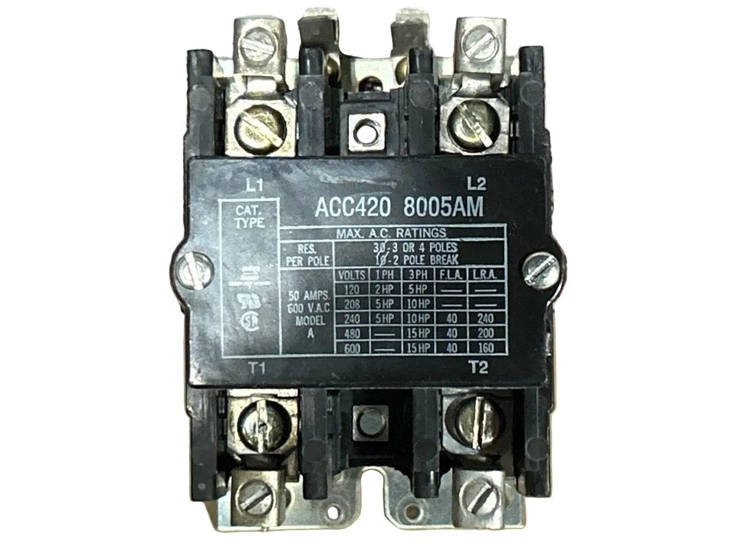 24 V, 50/60 Hz, 40 Amps 2 Pole Contactor