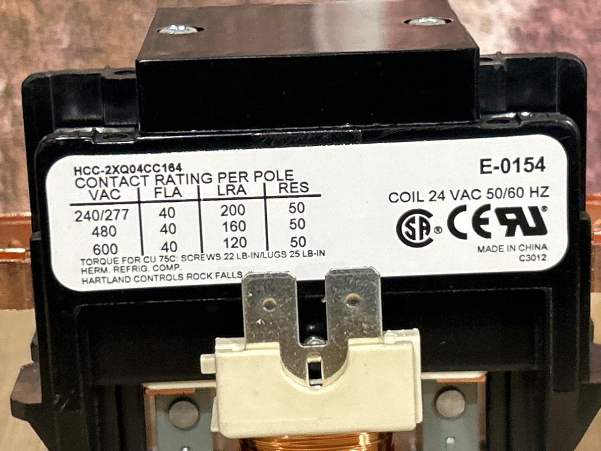 24 V, 50/60 Hz, 40 Amps 2 Pole Contactor