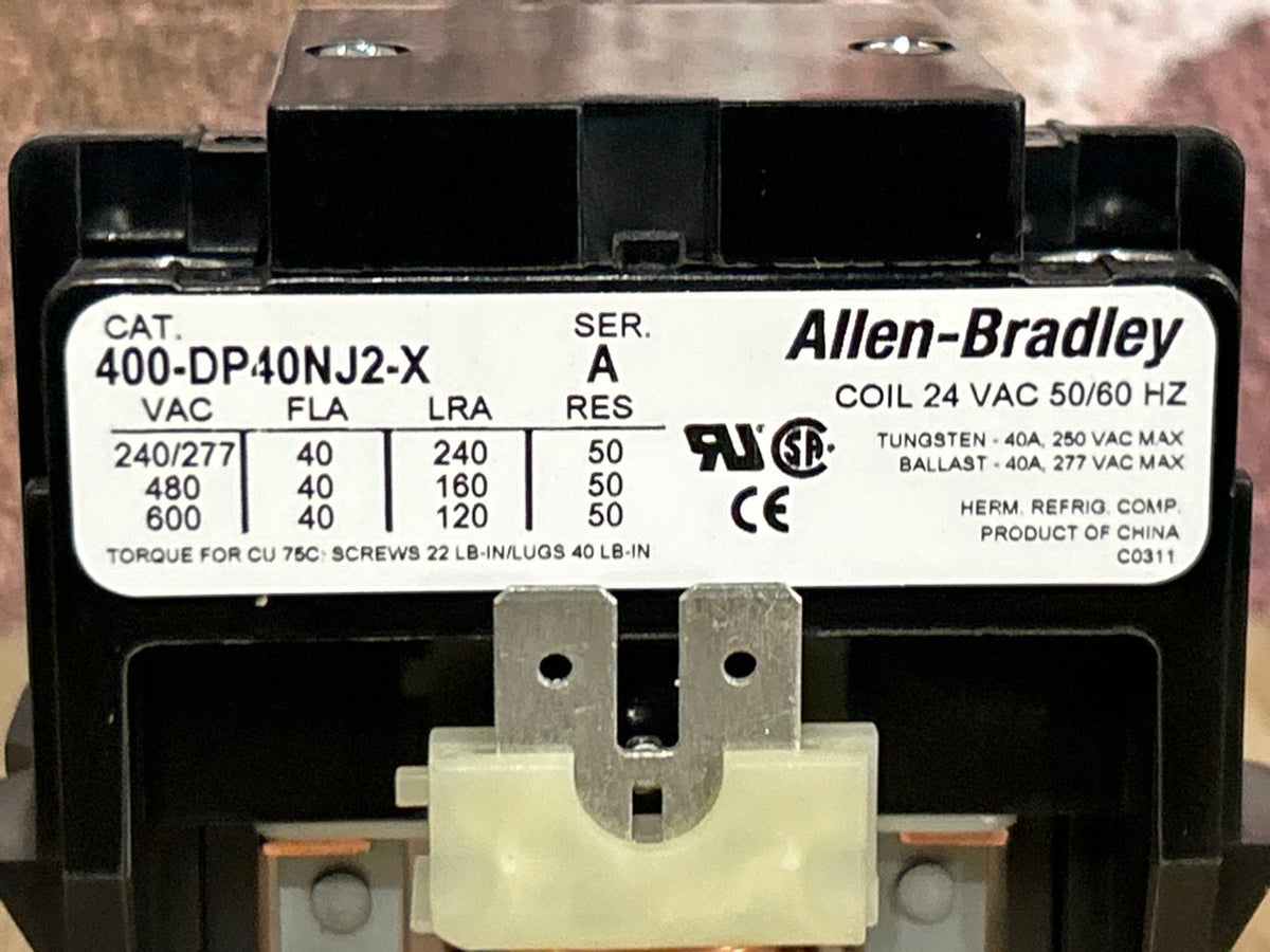 24 V, 50/60 Hz, 30 Amps 2 Pole Contactor
