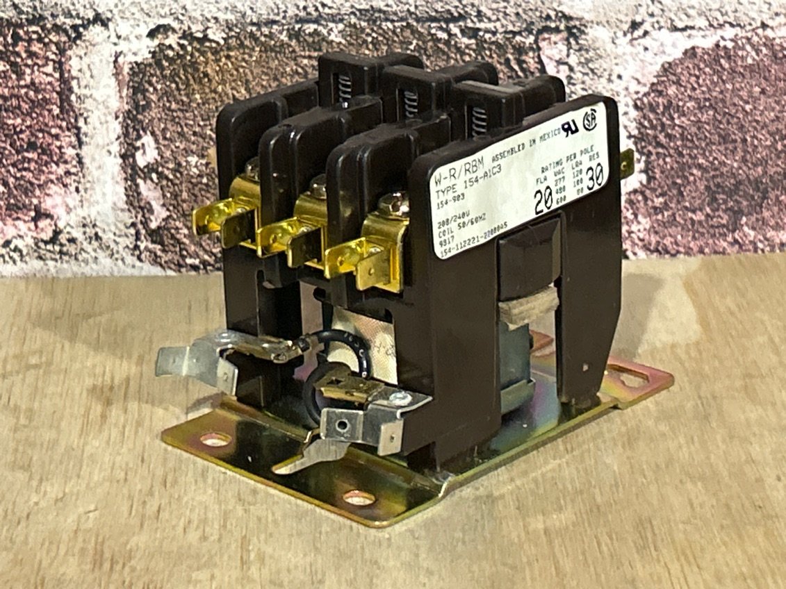 208/240 V, 50/60 Hz, 20 Amps 3 Pole Contactor