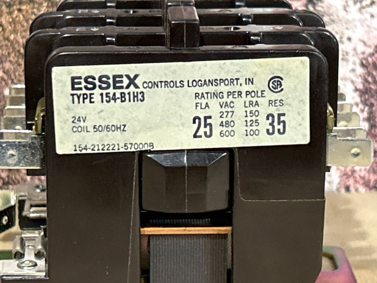 24 V, 50/60 Hz, 25 Amps 3 Pole Contactor