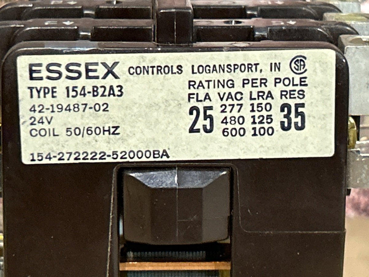 24 V, 50/60 Hz, 25 Amps 3 Pole Contactor