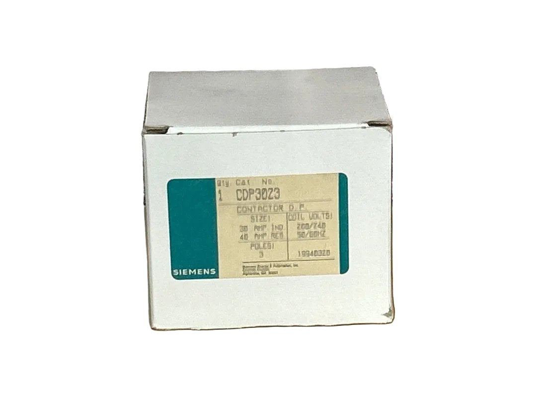 208/240 V, 50/60 Hz, 30 Amps 3 Pole Contactor