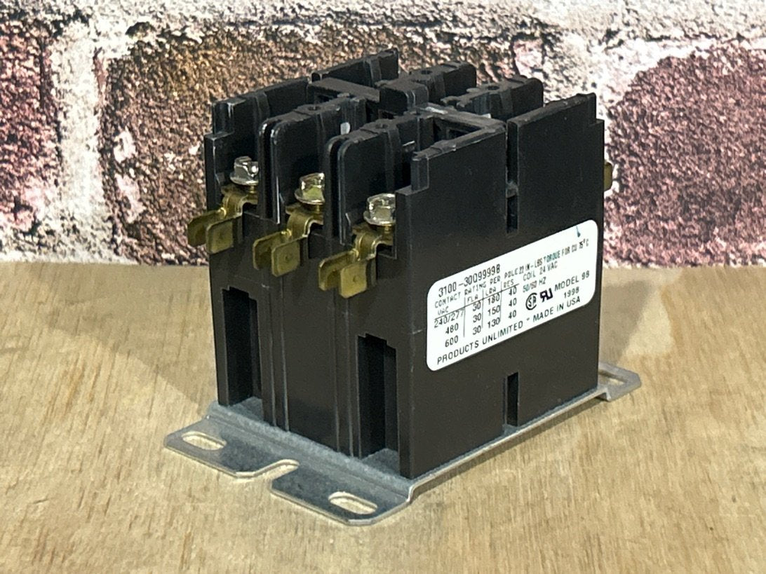 24 V, 50/60 Hz, 30 Amps 3 Pole Contactor